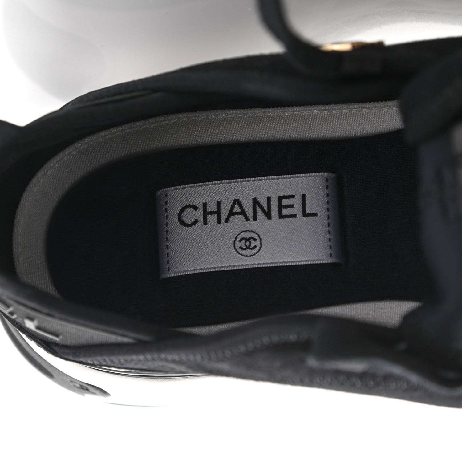 Chanel Velvet Calfskin Mixed Fibers CC Sneakers 39 Black 8 of 9