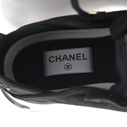 Chanel Velvet Calfskin Mixed Fibers CC Sneakers 39 Black 8 of 9
