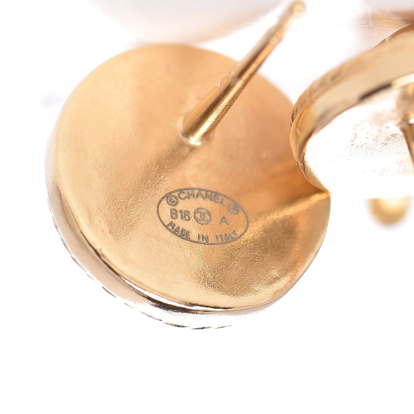 CC Button Earrings Gold