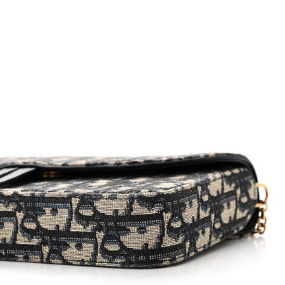 Christian Dior Oblique Saddle Chain Pouch Blue 10 of 11