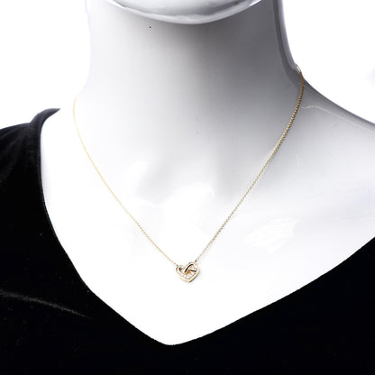 Tiffany 18K Yellow Gold Diamond Heart Knot Pendant Necklace 2 of 8