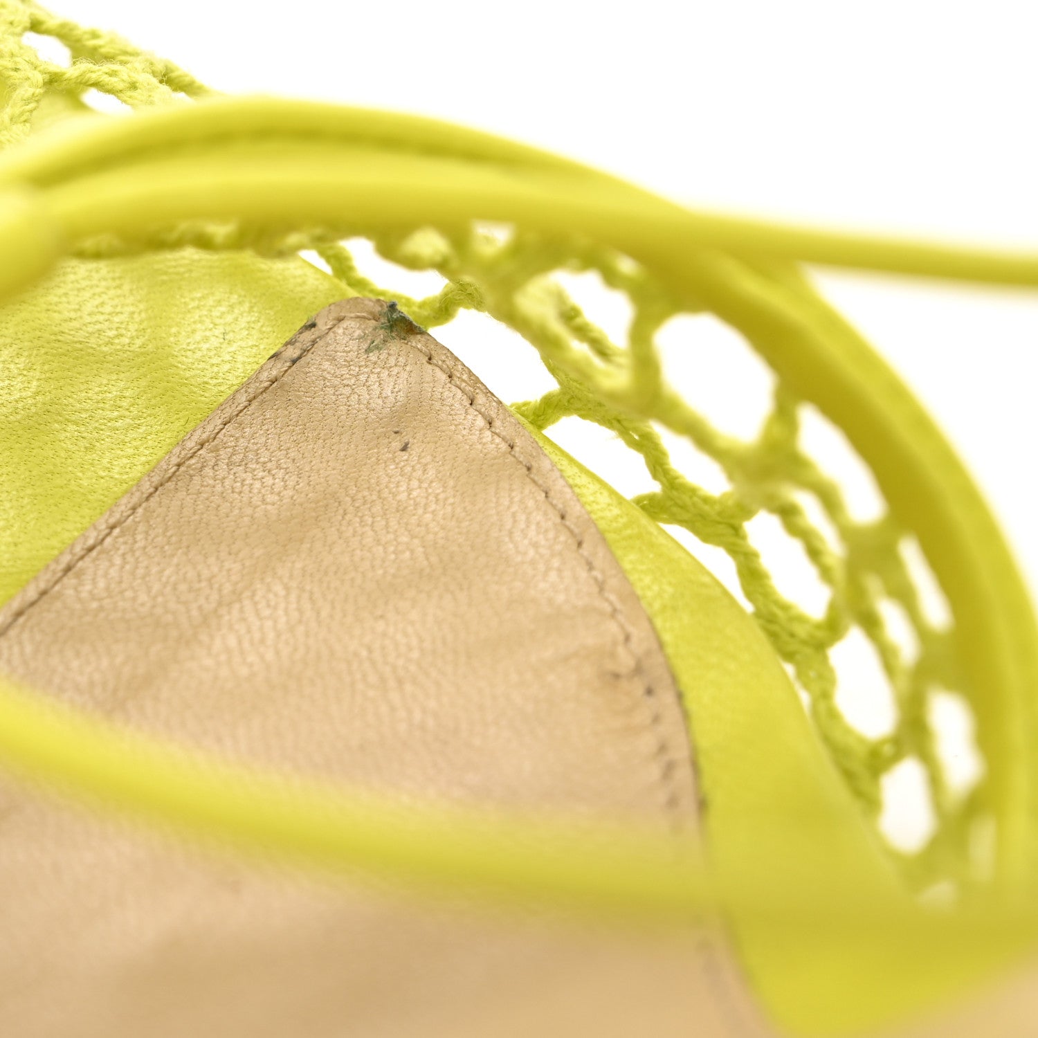 Bottega Veneta Mesh Nappa Stretch Ankle Tie Sandals 39 Kiwi 10 of 10