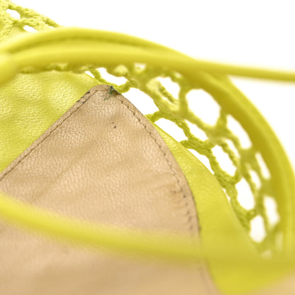 Bottega Veneta Mesh Nappa Stretch Ankle Tie Sandals 39 Kiwi 10 of 10