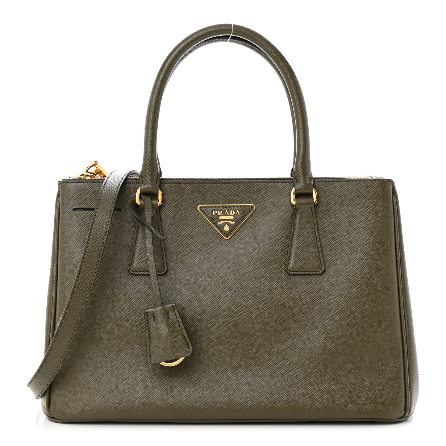 Saffiano Small Galleria Double Zip Tote Militare