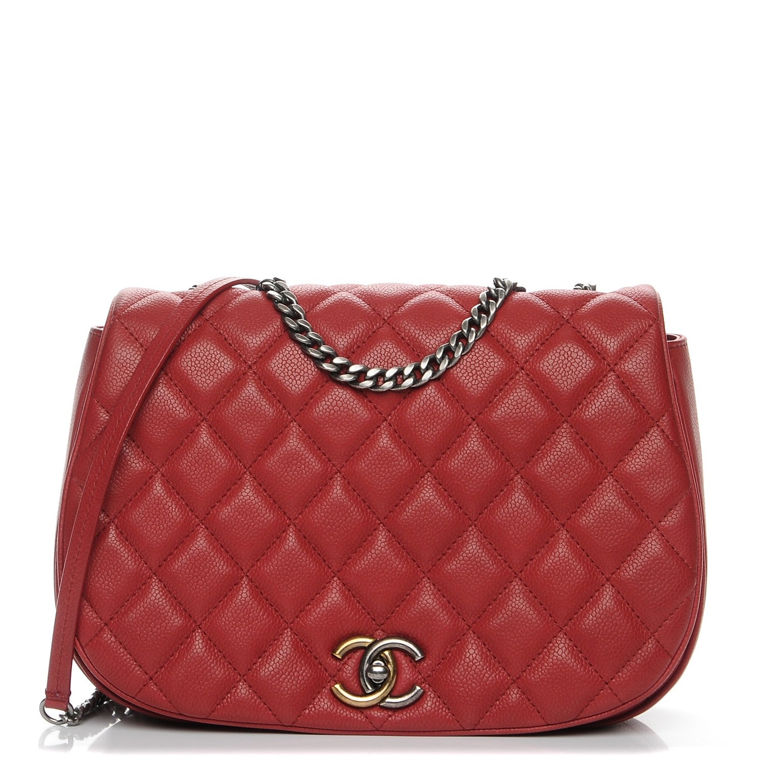 Chanel Caviar Quilted Casual Pocket Messenger Flap Red 1 of 9