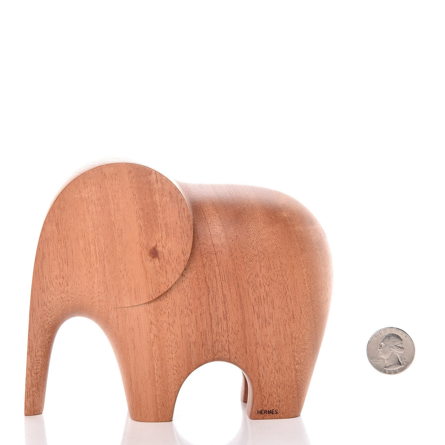 Mahogany Wood Elephant Lao Paperweight Naturel