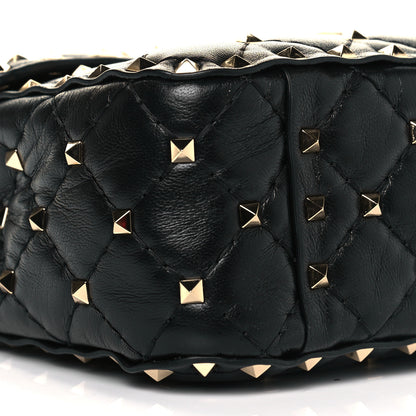 Valentino Garavani Lambskin Medium Rockstud Spike Shoulder Bag Black 8 of 10