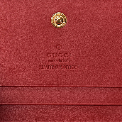 Gucci GG Supreme Monogram Bosco Patch Card Case Wallet Beige Malva Hibiscus Red 6 of 6