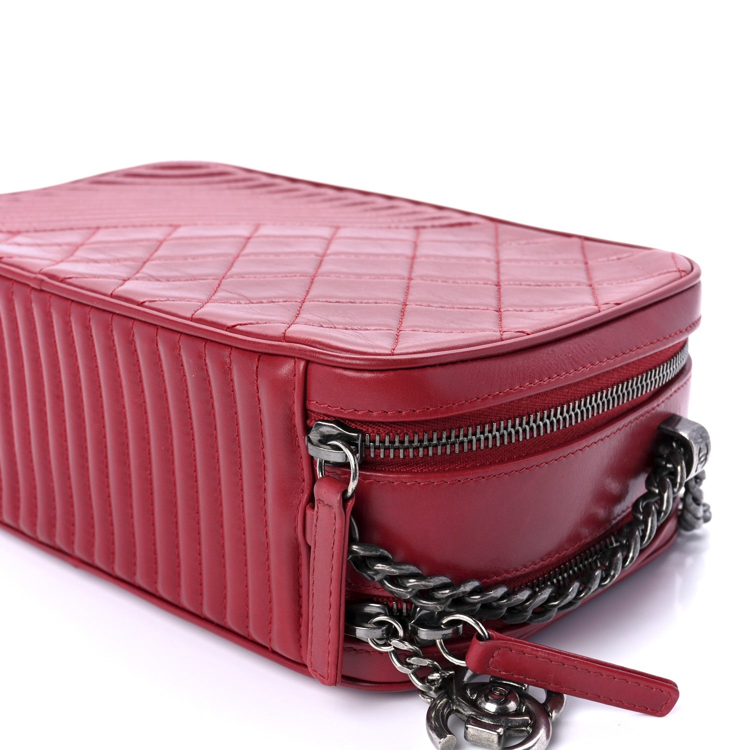 Chanel Lambskin Quilted Small Coco Boy Camera Case Red 11 of 13