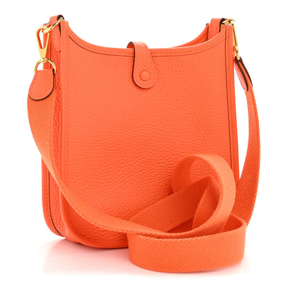 Hermes Taurillon Clemence Evelyne TPM Orange Minium 3 of 11