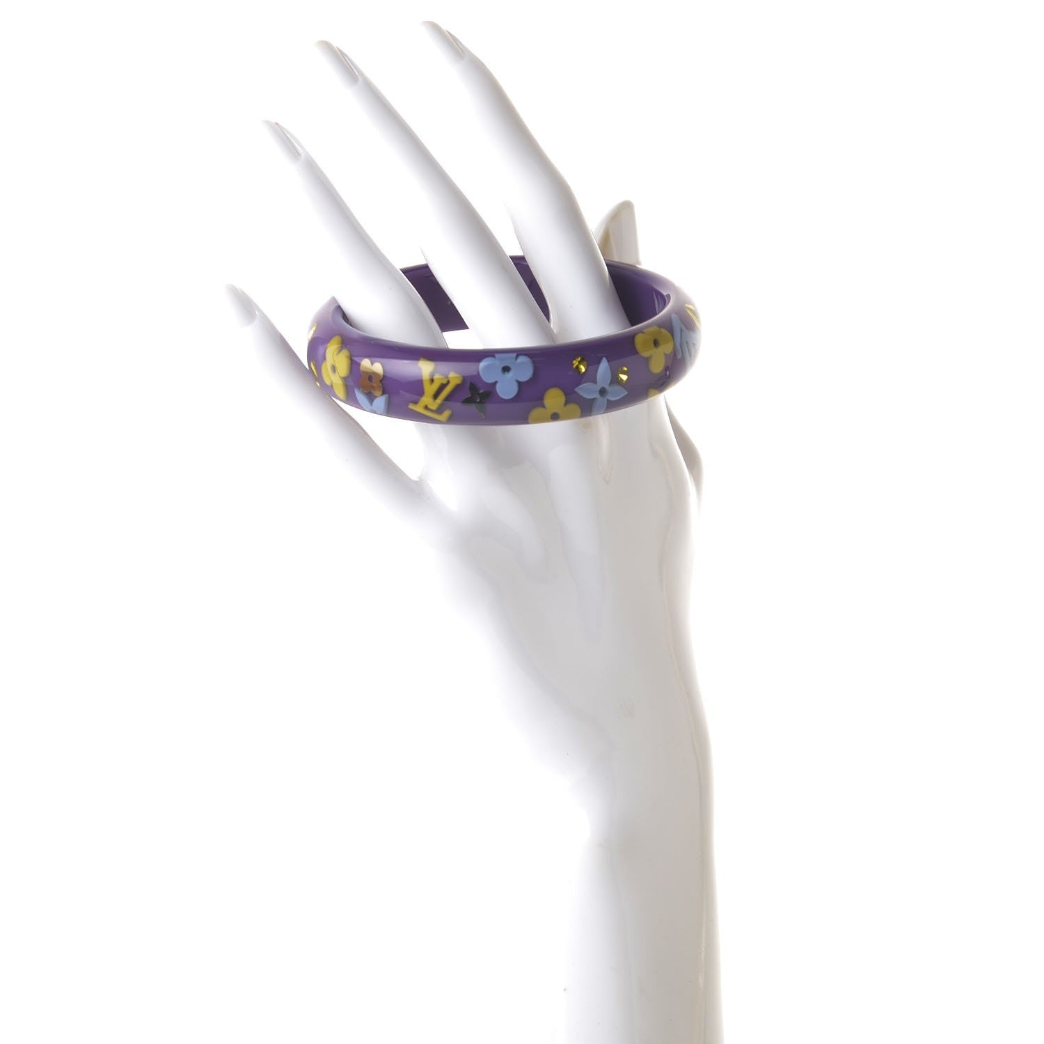 Louis Vuitton Resin Swarovski Large Inclusion Bracelet GM Purple 2 of 4
