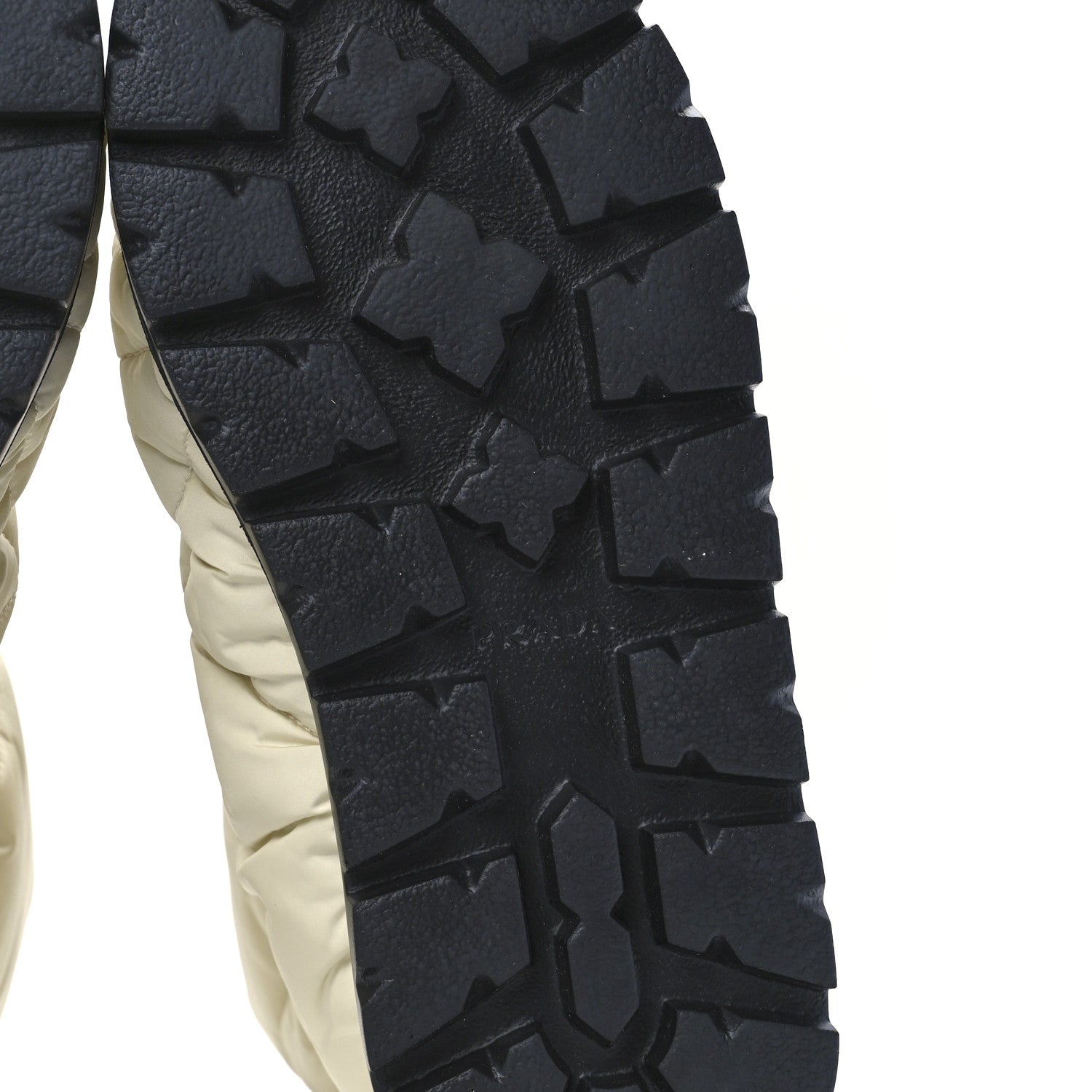 Prada Re-Nylon Piuma Triangle Logo Padded Drawcord 20mm Snow Boots 40 Avorio 6 of 9