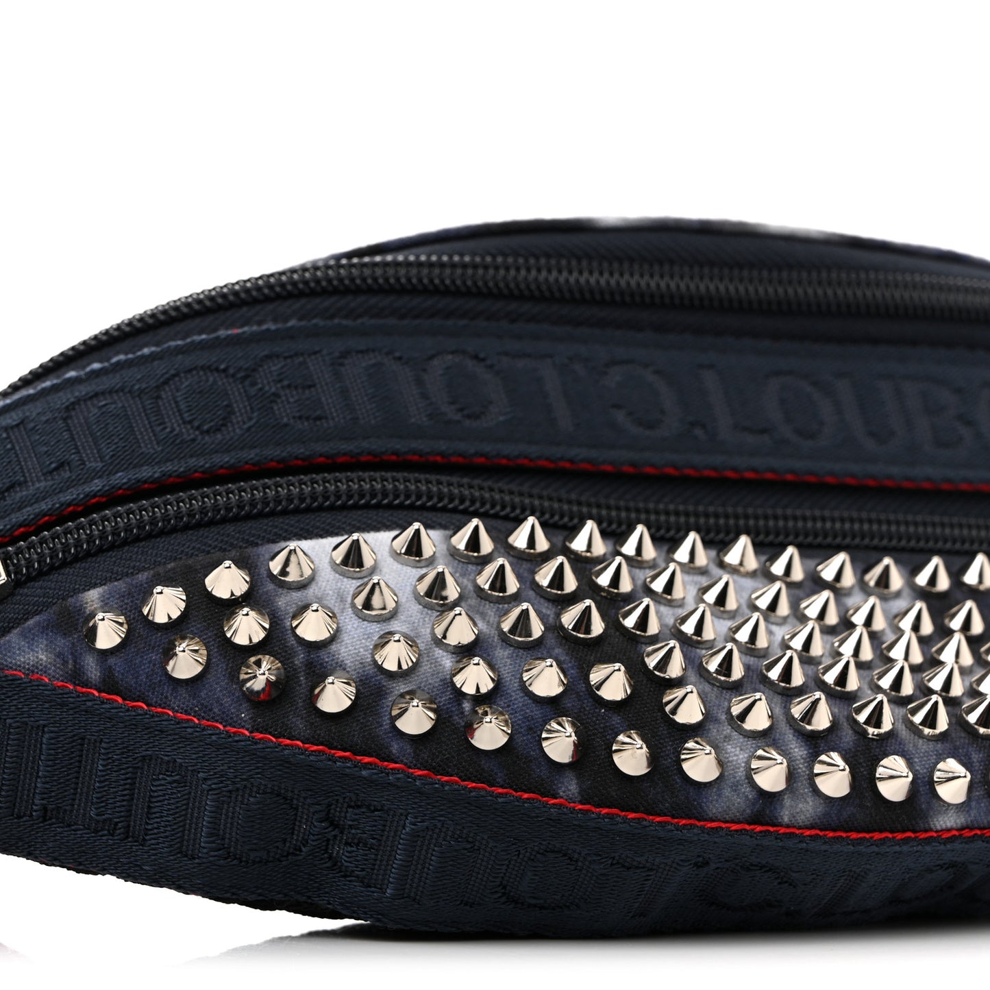 Canvas Spiked Paris NYC Belt Bag Blue