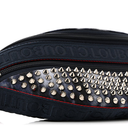 Christian Louboutin Canvas Spiked Paris NYC Belt Bag Blue 9 of 13