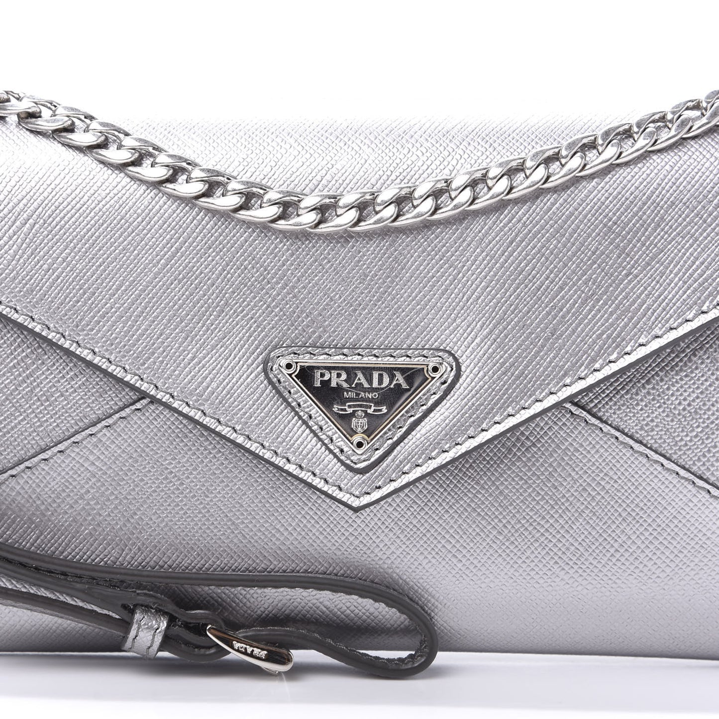 Saffiano Triangle Wristlet Crossbody Wallet Cromo