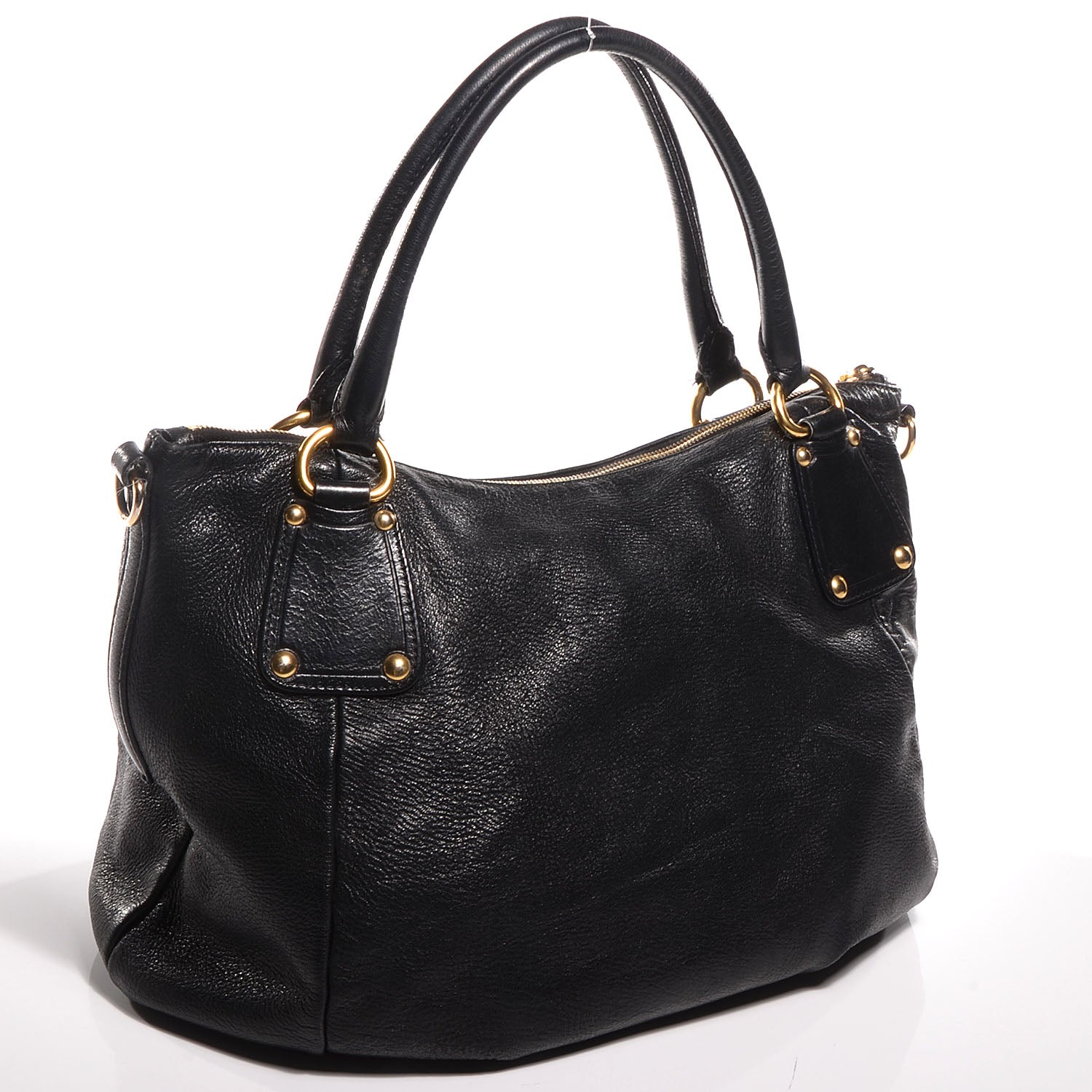 Prada Cervo Shine Satchel Nero Black 3 of 10