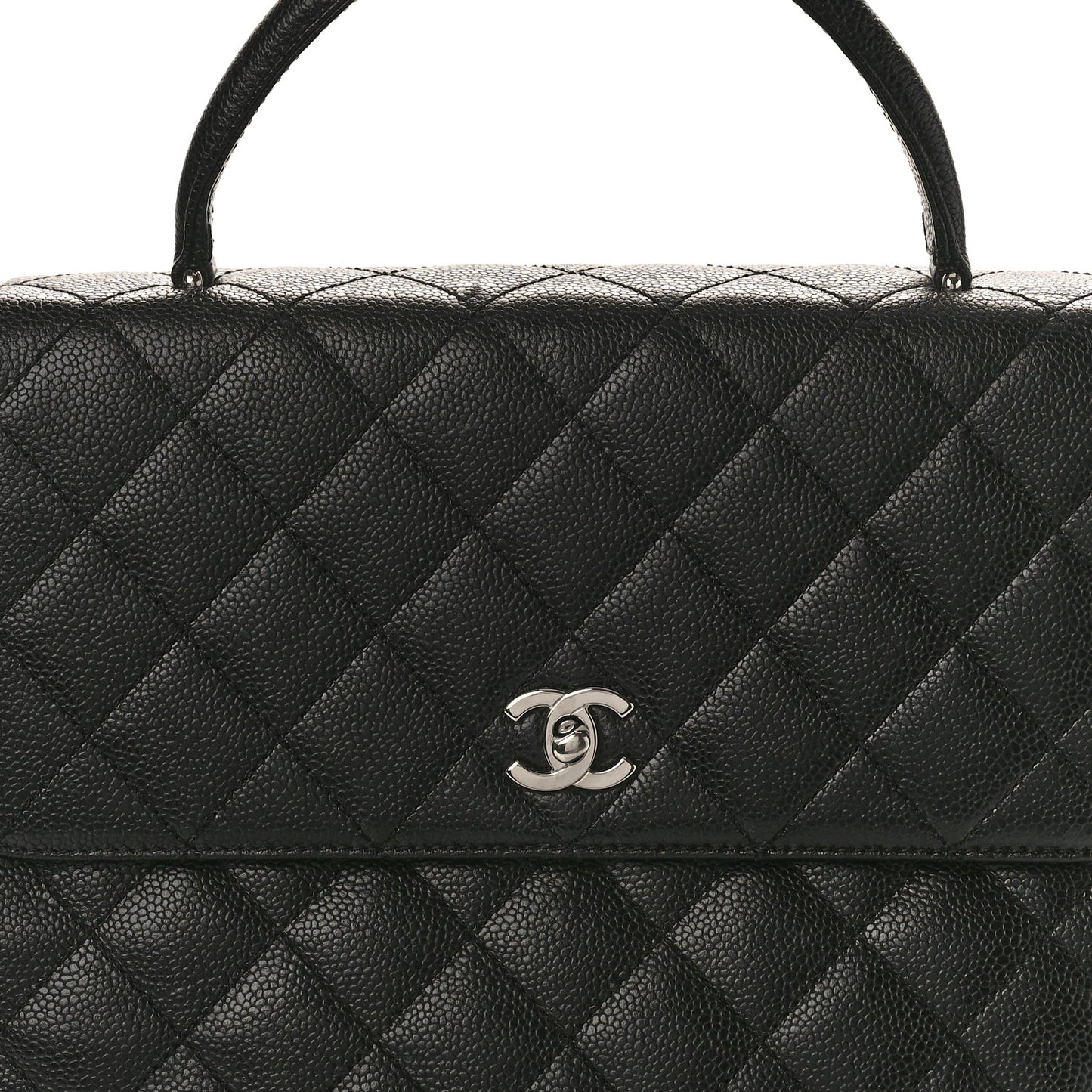 Caviar Quilted Jumbo Kelly Flap Black