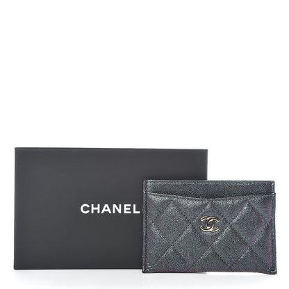 Chanel Iridescent Caviar Quilted Card Holder Black 9 of 9
