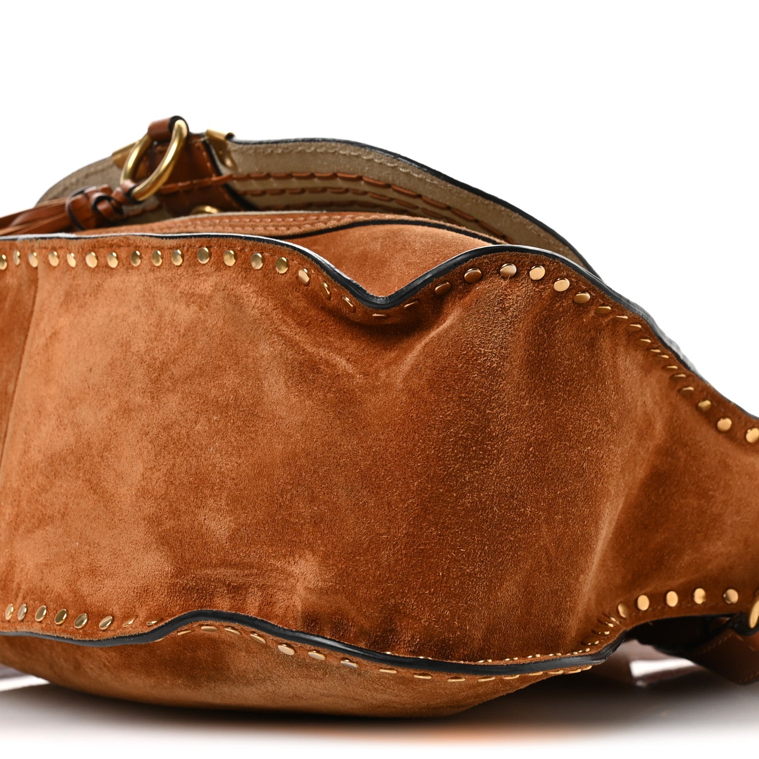 Chloe Suede Calfskin Braided Medium Marcie Satchel Caramel 10 of 12
