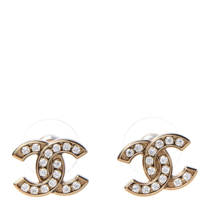 Chanel Crystal CC Earrings Gold 1 of 5
