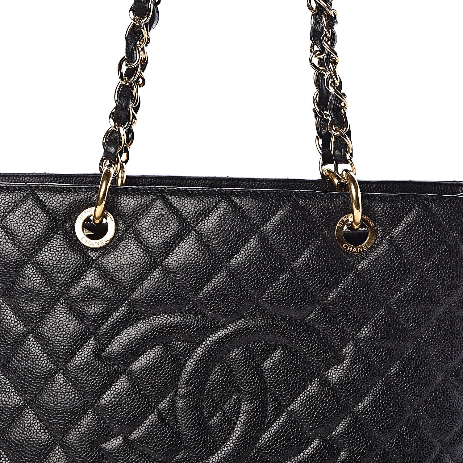 Chanel Caviar Quilted Grand Shopping Tote GST Black 8 of 10