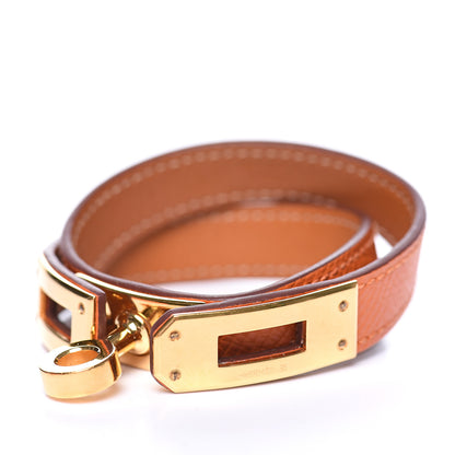 Hermes Epsom Kelly Double Tour Bracelet XS Orange 4 of 7