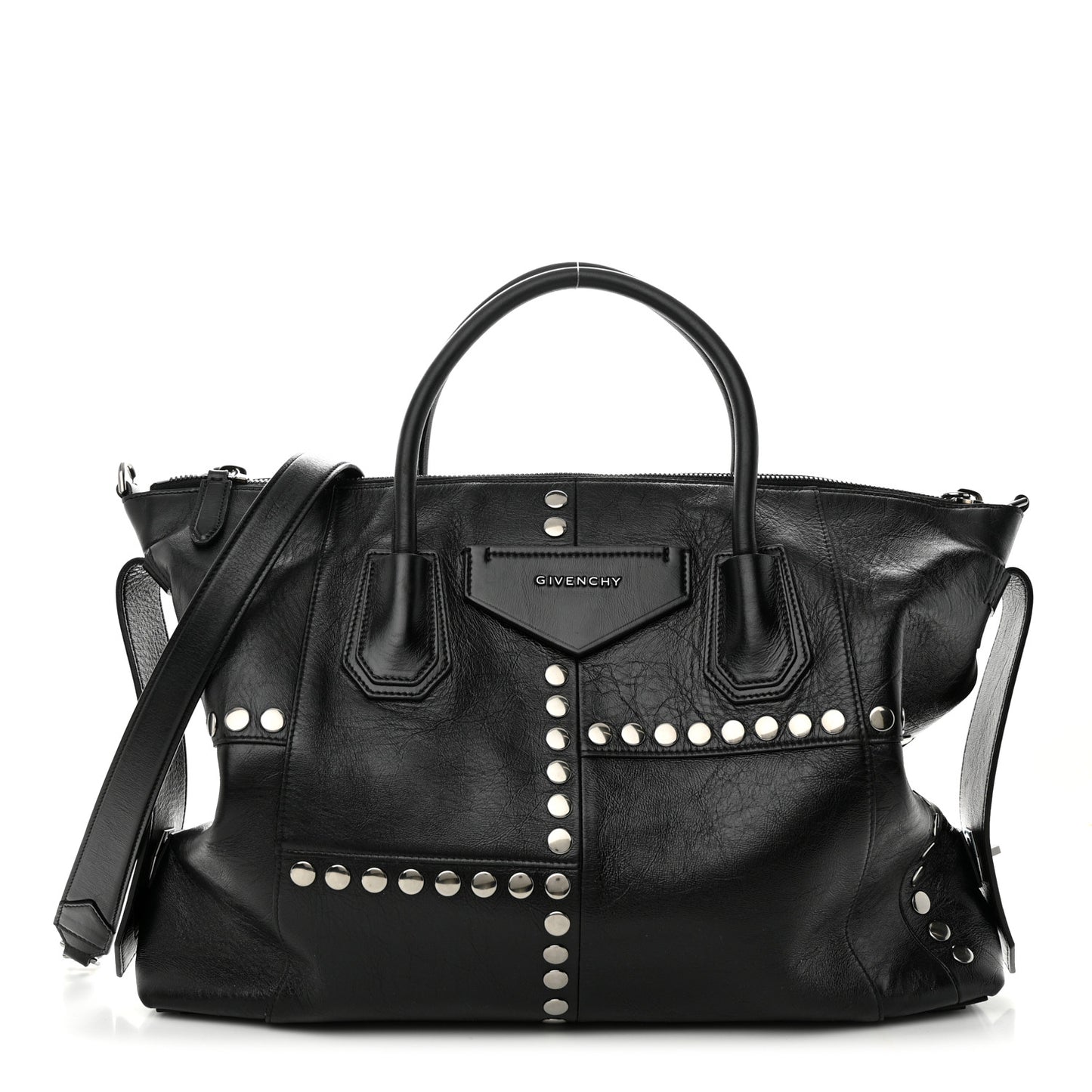 Smooth Calfskin Medium Studded Soft Antigona Black