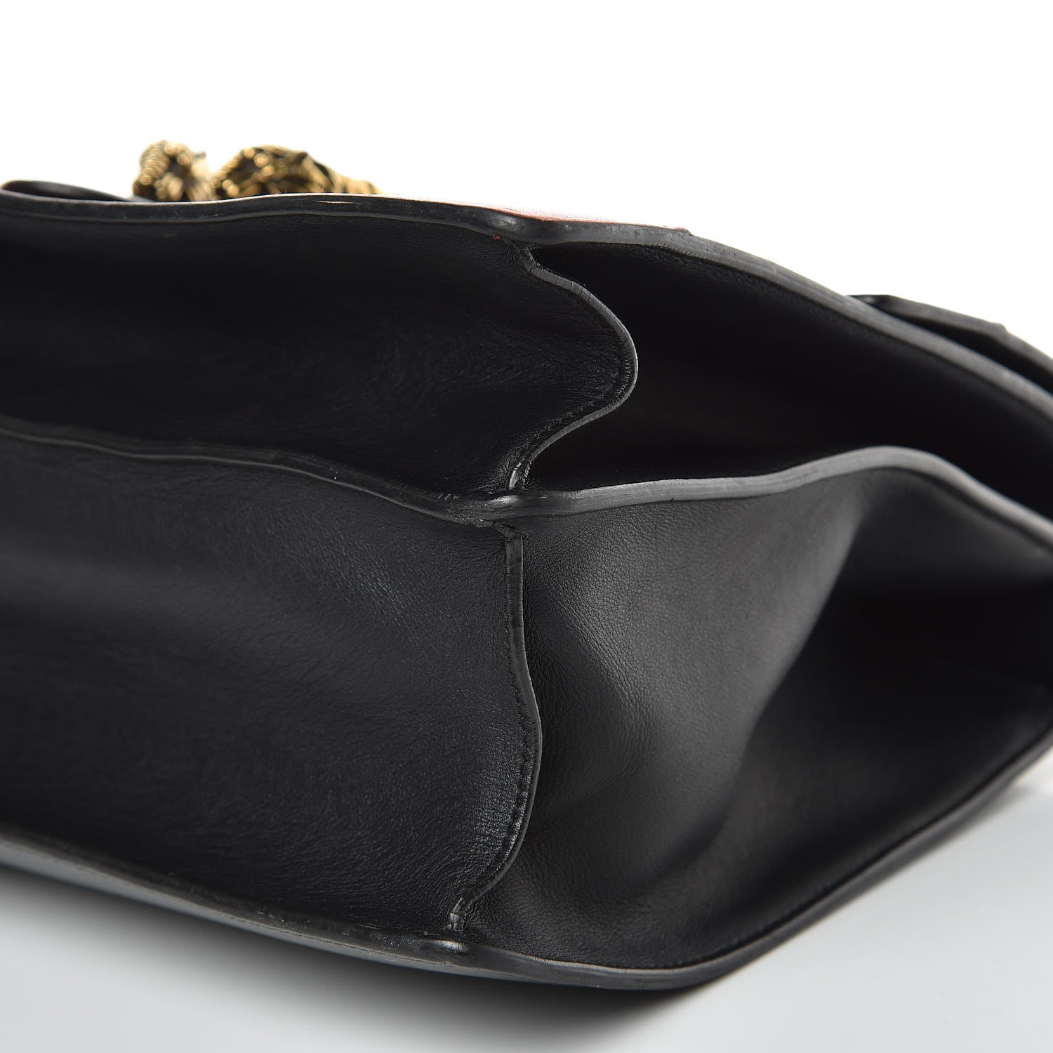 Gucci Calfskin Bamboo Web Large Dionysus Top Handle Bag Black Bright Evergreen Hibiscus Red 13 of 21