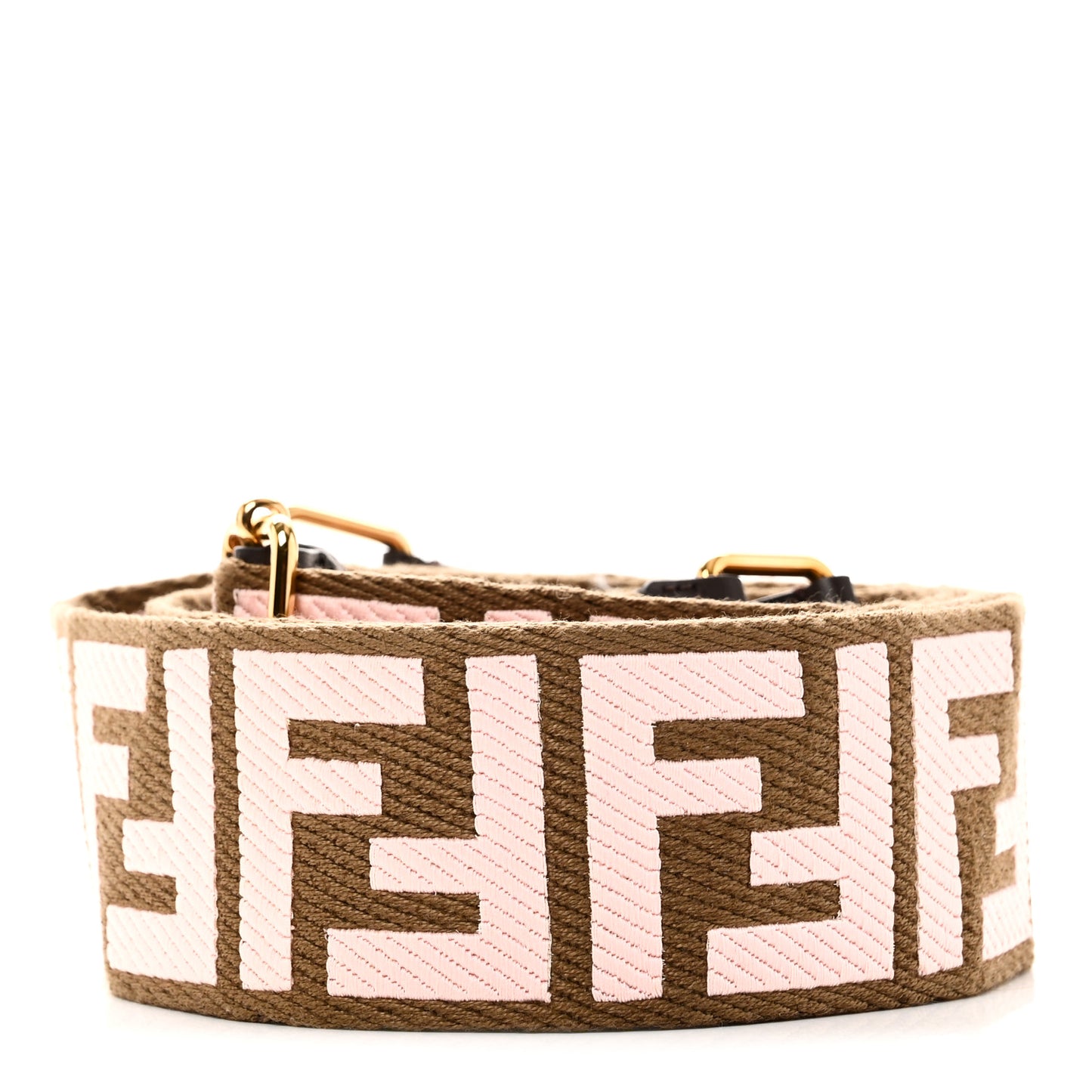 Canvas Ricamo Vitello Century FF 1974 Embroidered Adjustable Strap You Fango Rosa Confetto Chocolate