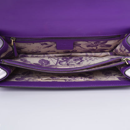 Gucci Calfskin Animalier Shoulder Bag Purple 8 of 8