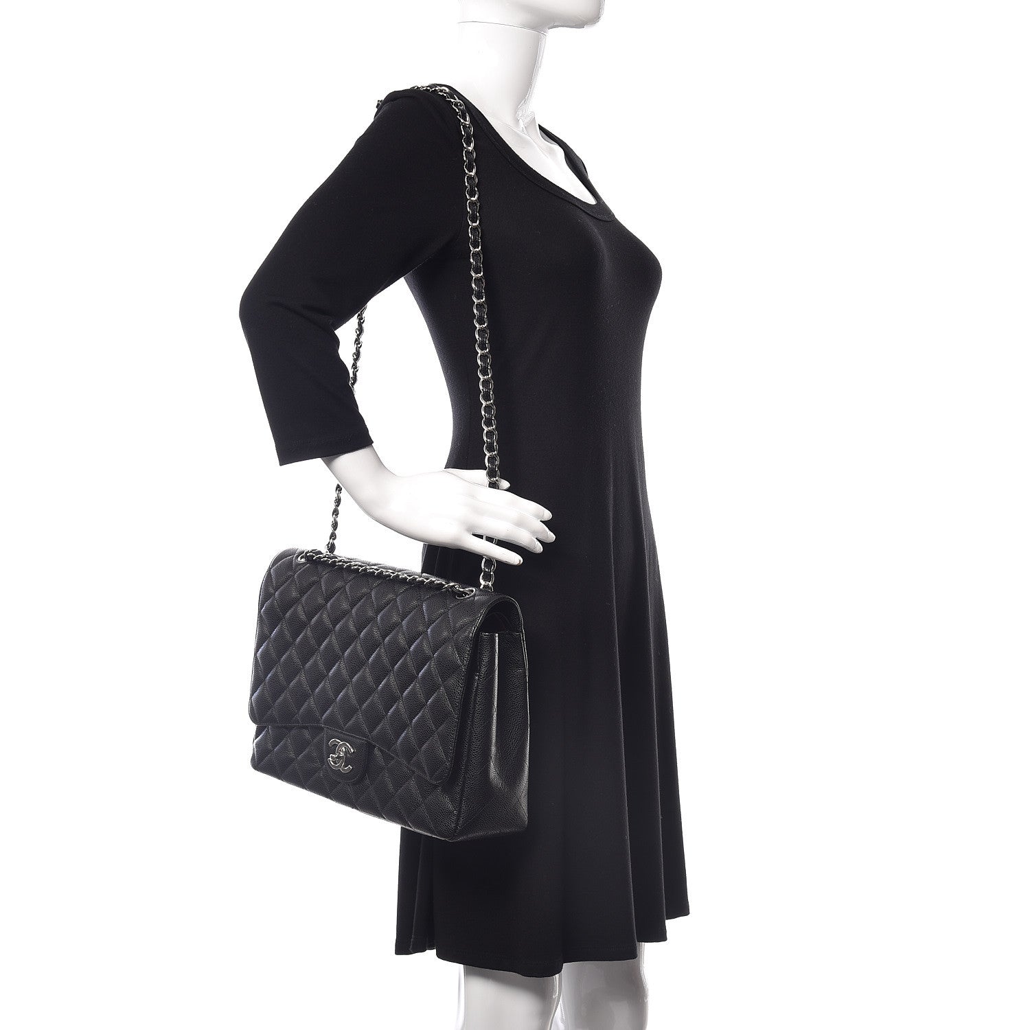 Chanel Caviar Quilted Maxi Double Flap Black 2 of 11