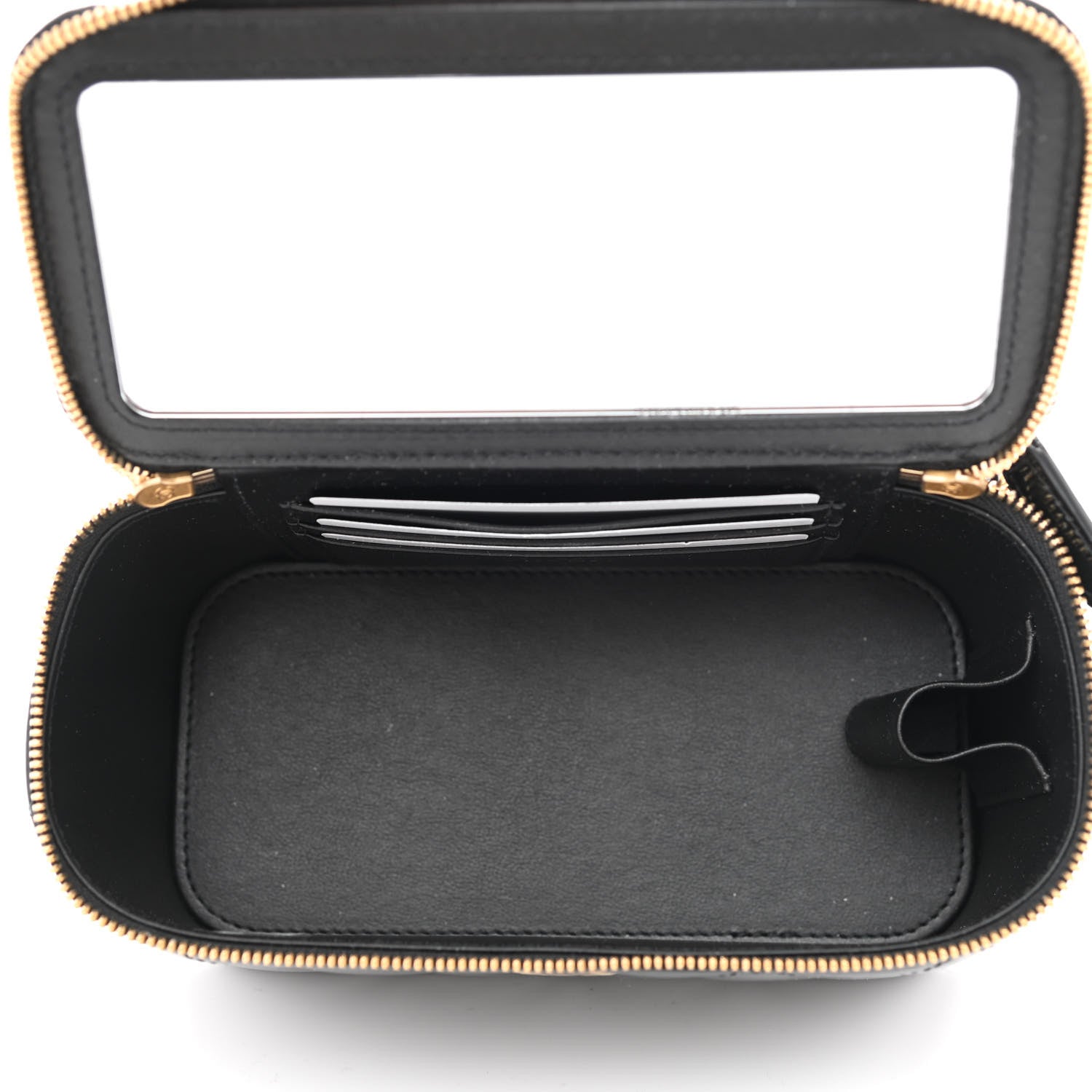 Chanel Patent Enamel Quilted Small Coco Hearts Vanity Case With Chain Black 5 of 11