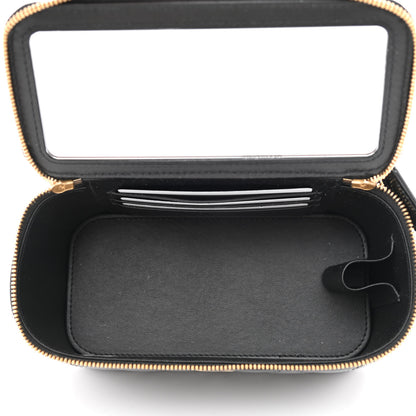 Chanel Patent Enamel Quilted Small Coco Hearts Vanity Case With Chain Black 5 of 11