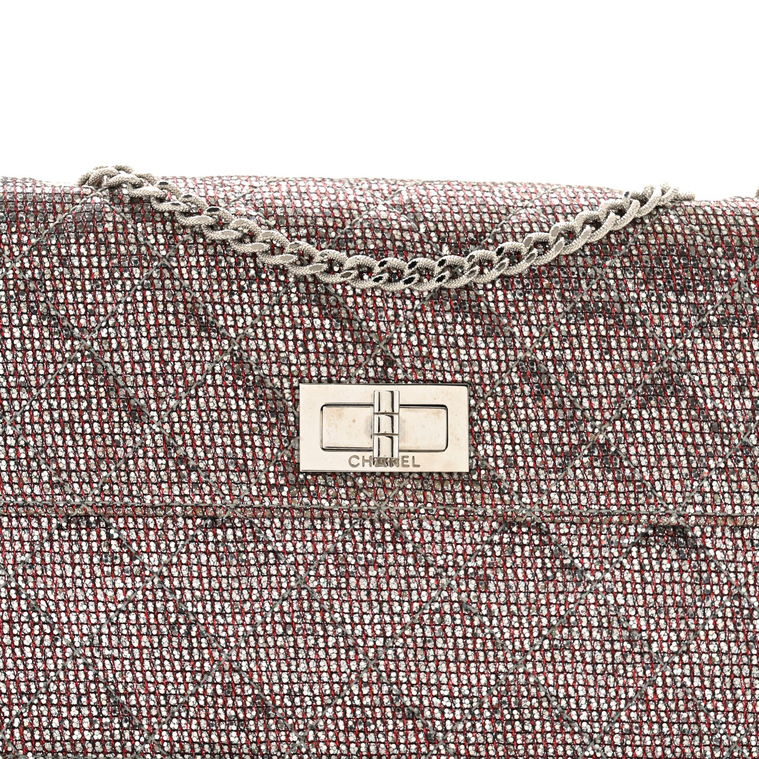 Chanel Crystal Quilted Mademoiselle Reissue 2.55 Flap Silver 8 of 14