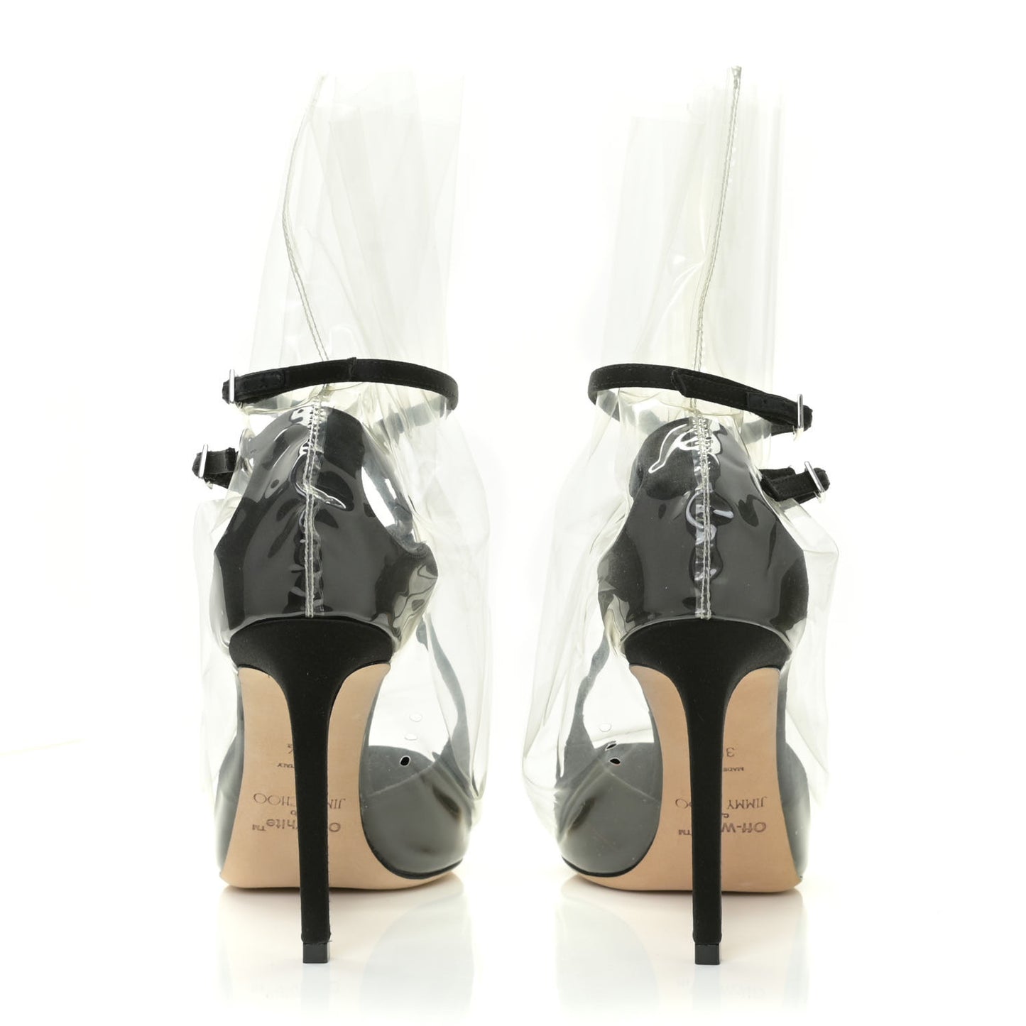 x OFF-WHITE Satin TPU Claire 100 Pumps 36.5 Black