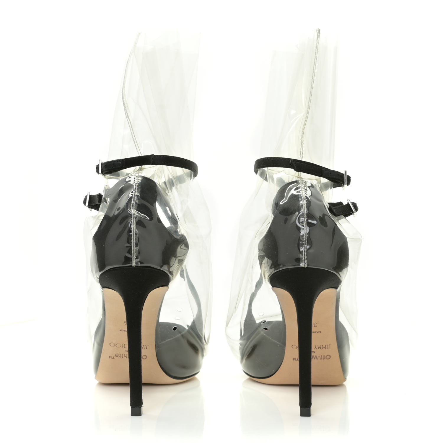 Jimmy Choo x OFF-WHITE Satin TPU Claire 100 Pumps 36.5 Black 5 of 11