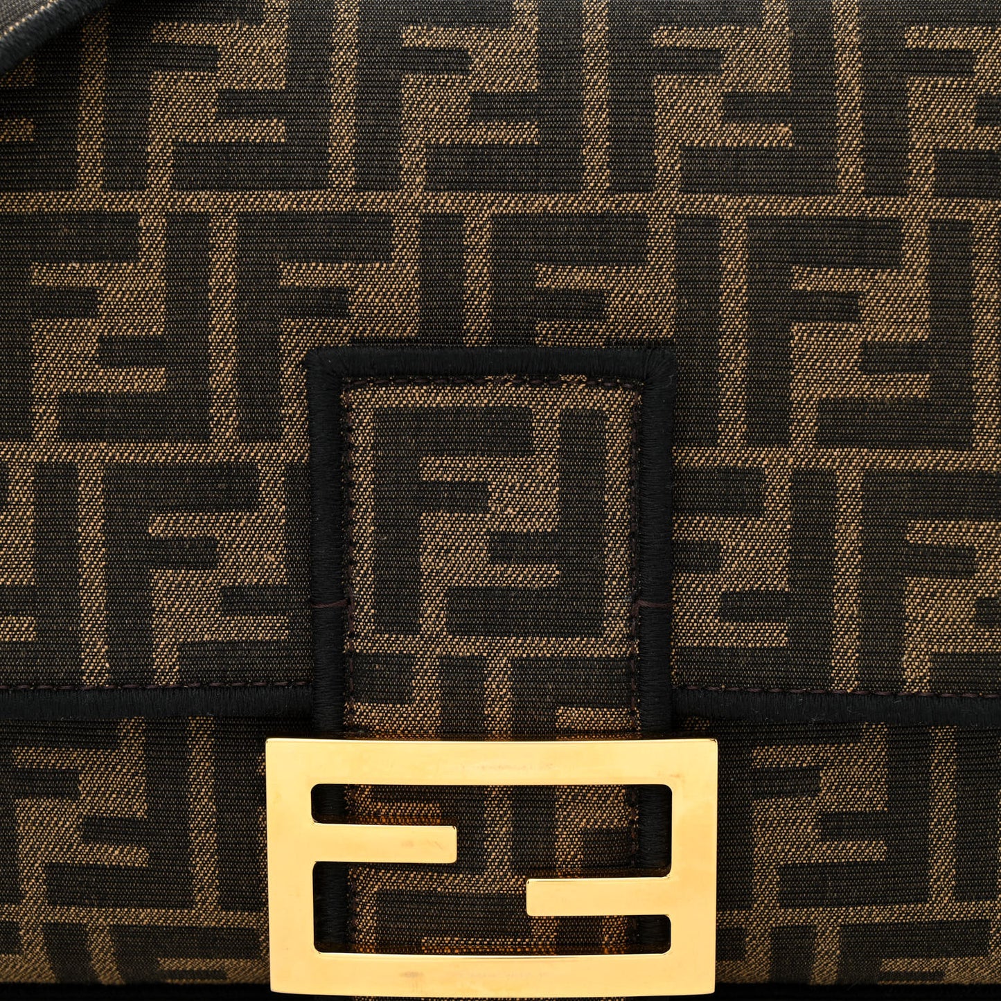 Fabric Jacquard FF 1974 Large Baguette Tobacco Moro Black