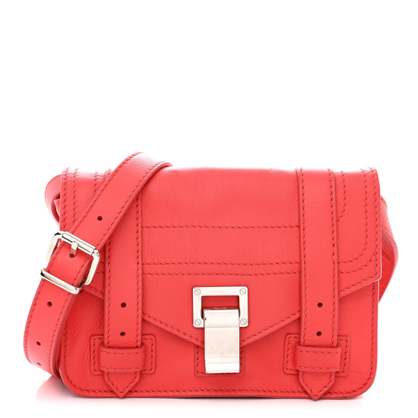 Lambskin PS1 Mini Pouch Messenger Deep Coral