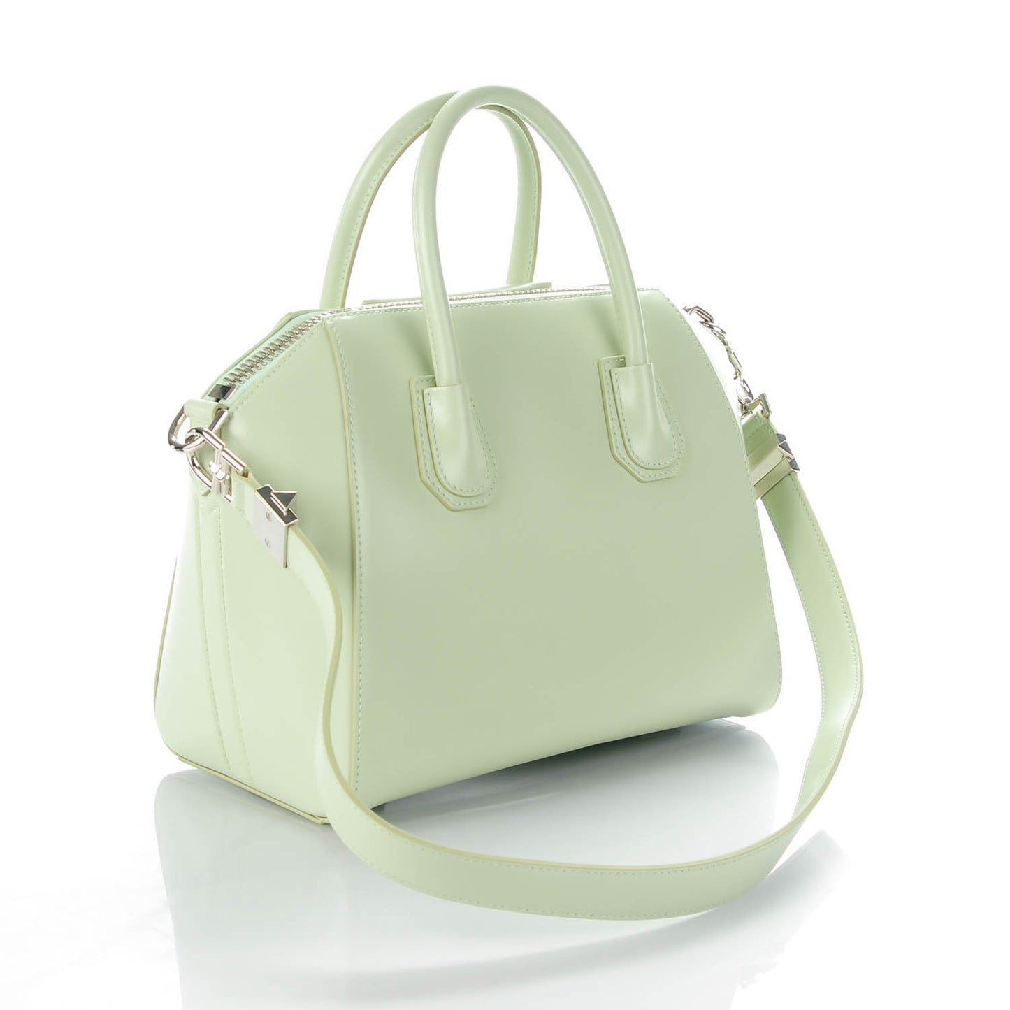 Shiny Lord Calfskin Small Antigona Aqua Green