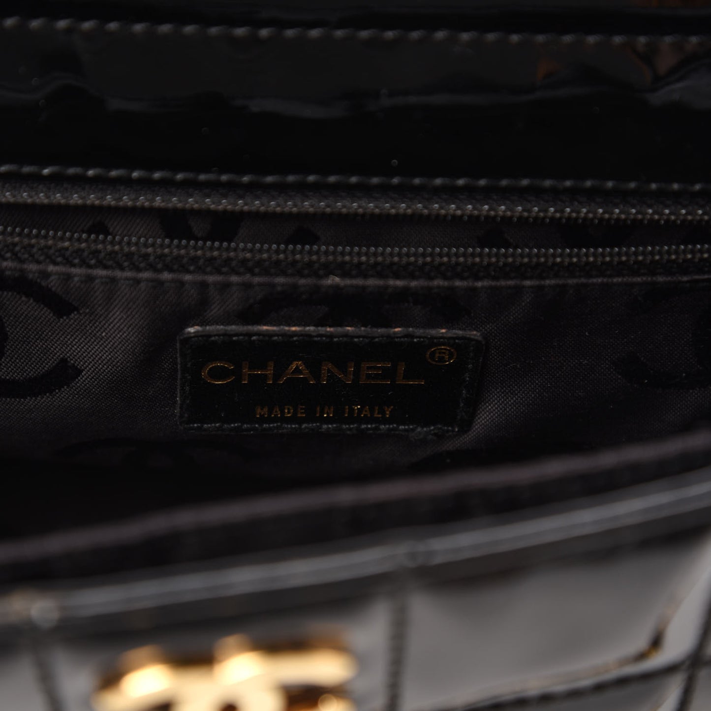 Patent Chocolate Bar CC Tote Black