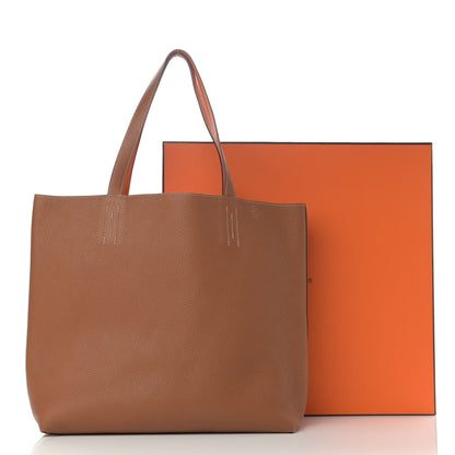 Hermes Taurillon Clemence Double Sens 45 Reversible Tote Orange Gold 17 of 17
