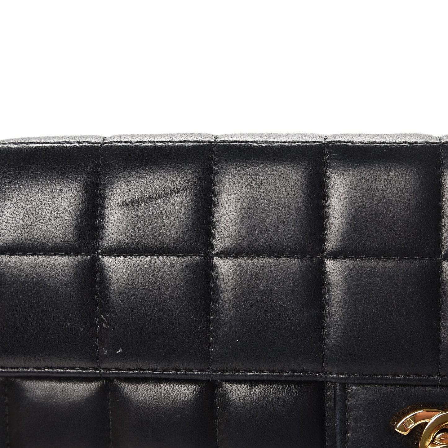 Lambskin East West Chocolate Bar Flap Black