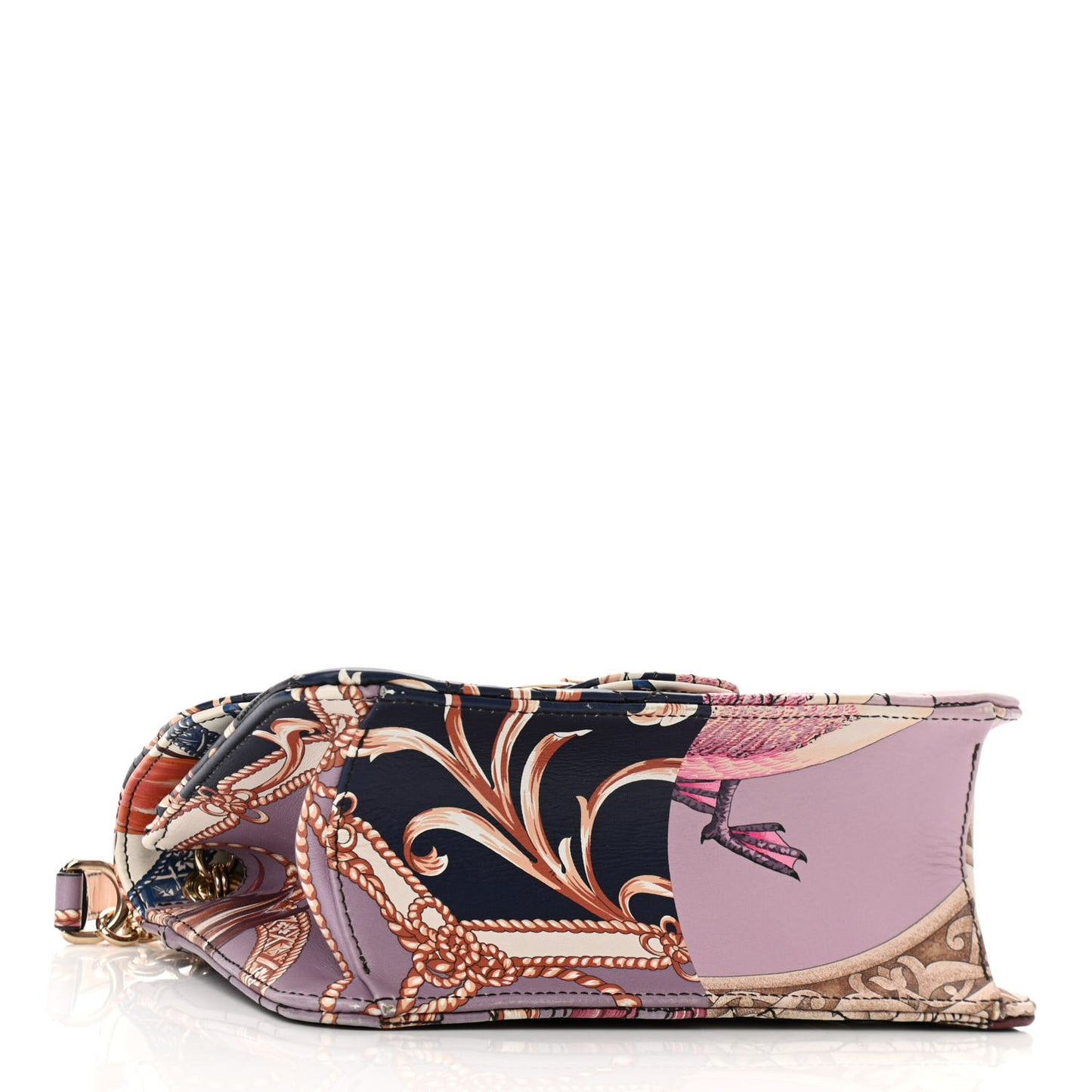 Calfskin Quilted Floral Print Gancini Small Flap Bag Multicolor