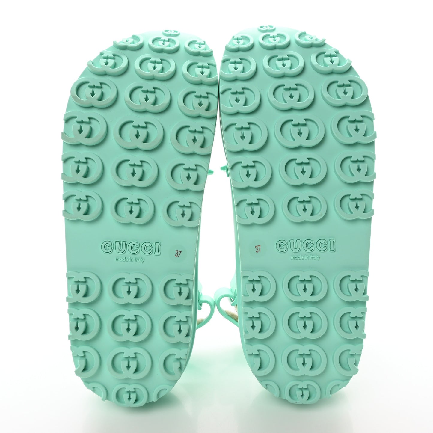 Soft Rubber Horsebit Womens Slingback Sandals 37 Teal Cyan