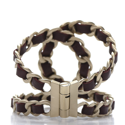 Chanel Lambskin Chain CC Cuff Burgundy 3 of 5