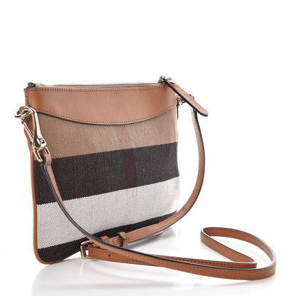 Burberry Mega Check Peyton Crossbody Clutch Bag Saddle Brown 3 of 8