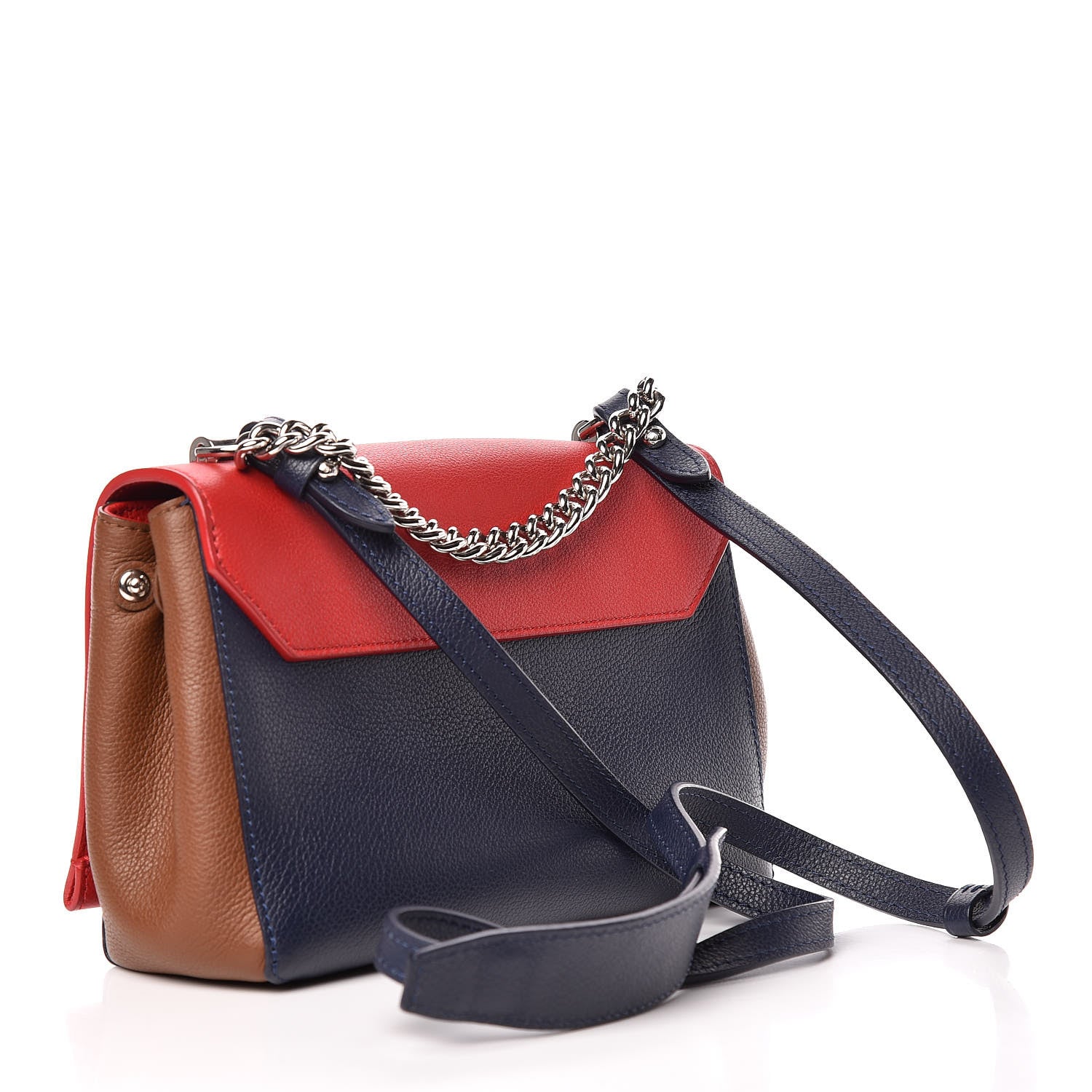 Louis Vuitton Calfskin Lockme II Chain Bag BB Rubis Marine 3 of 10