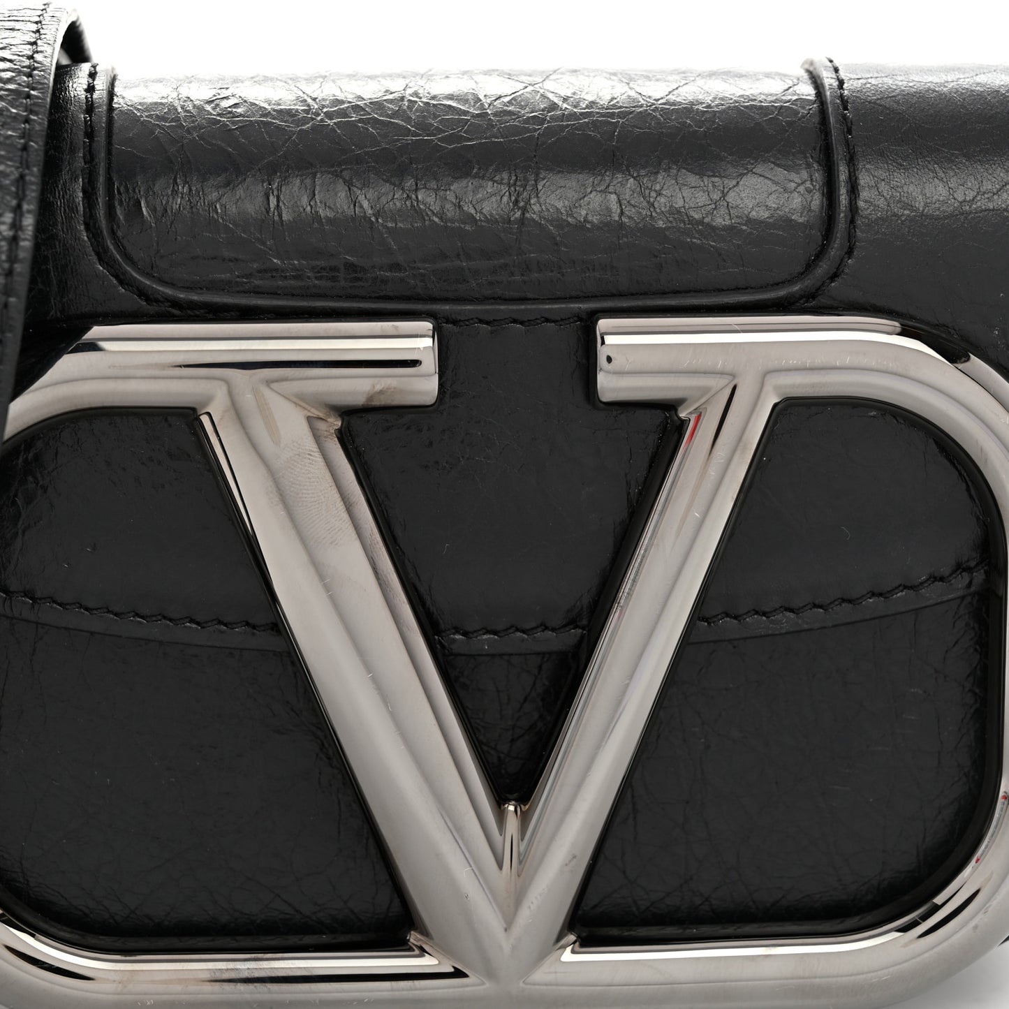 Brushed Calfskin Small Supervee Crossbody Bag Black