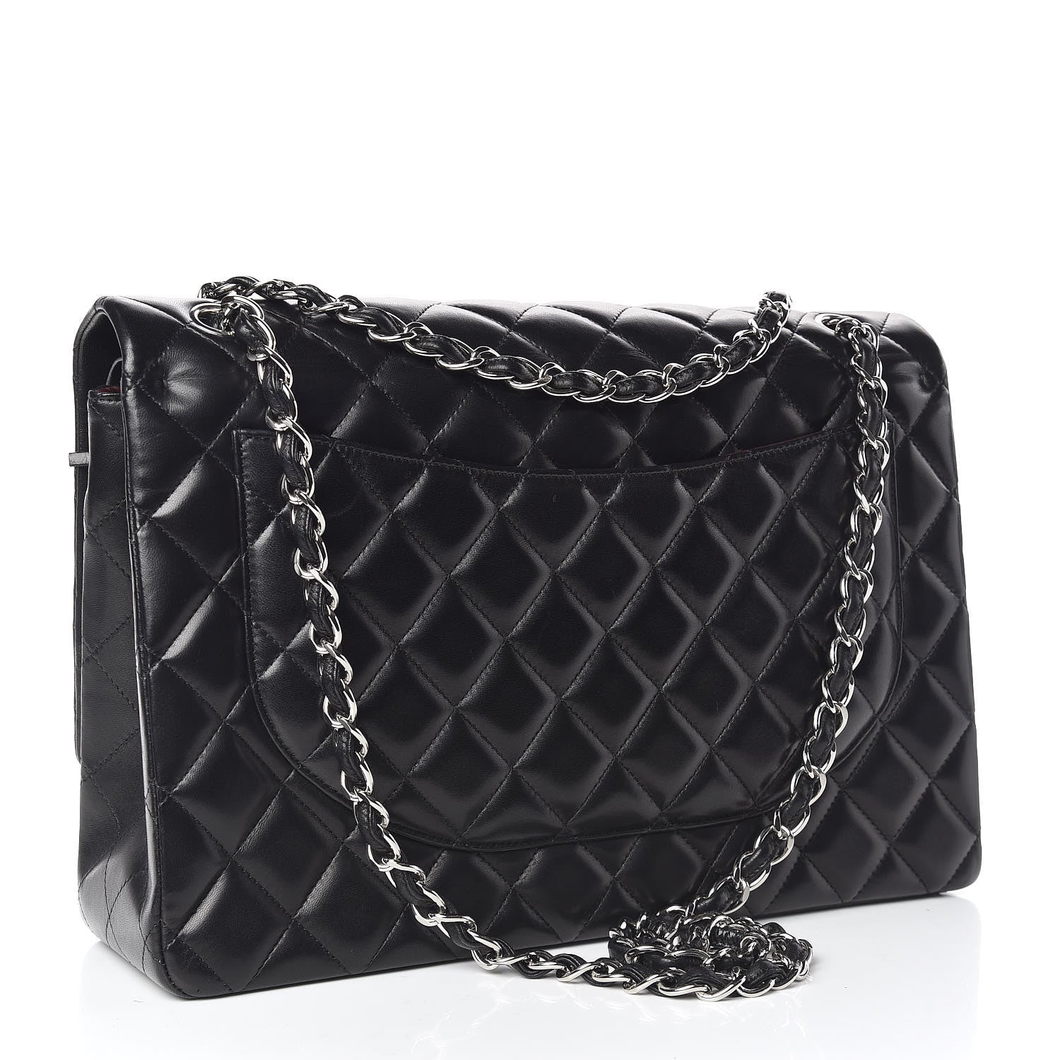 Chanel Lambskin Quilted Maxi Double Flap Black 3 of 12