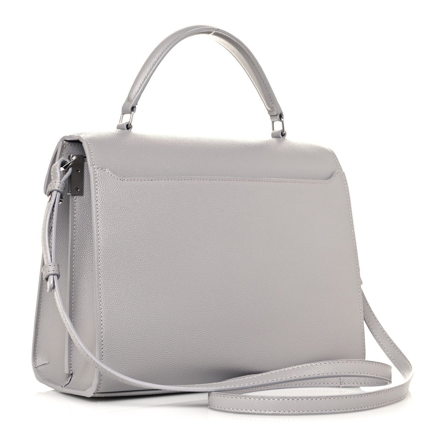 Saint Laurent Grain de Poudre Medium Classic Monogram Cassandra Top Handle Granite 3 of 15